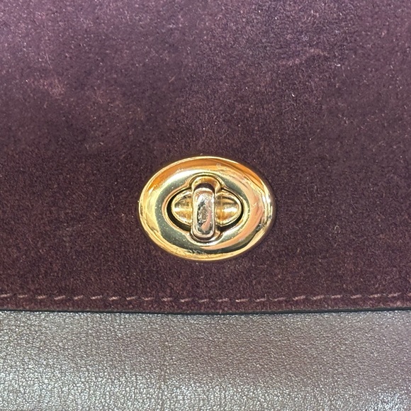 Coach Burgundy Clutch / Crossbody Bag / Purse. Garnet Necklace / Black Duster - Picture 4 of 16